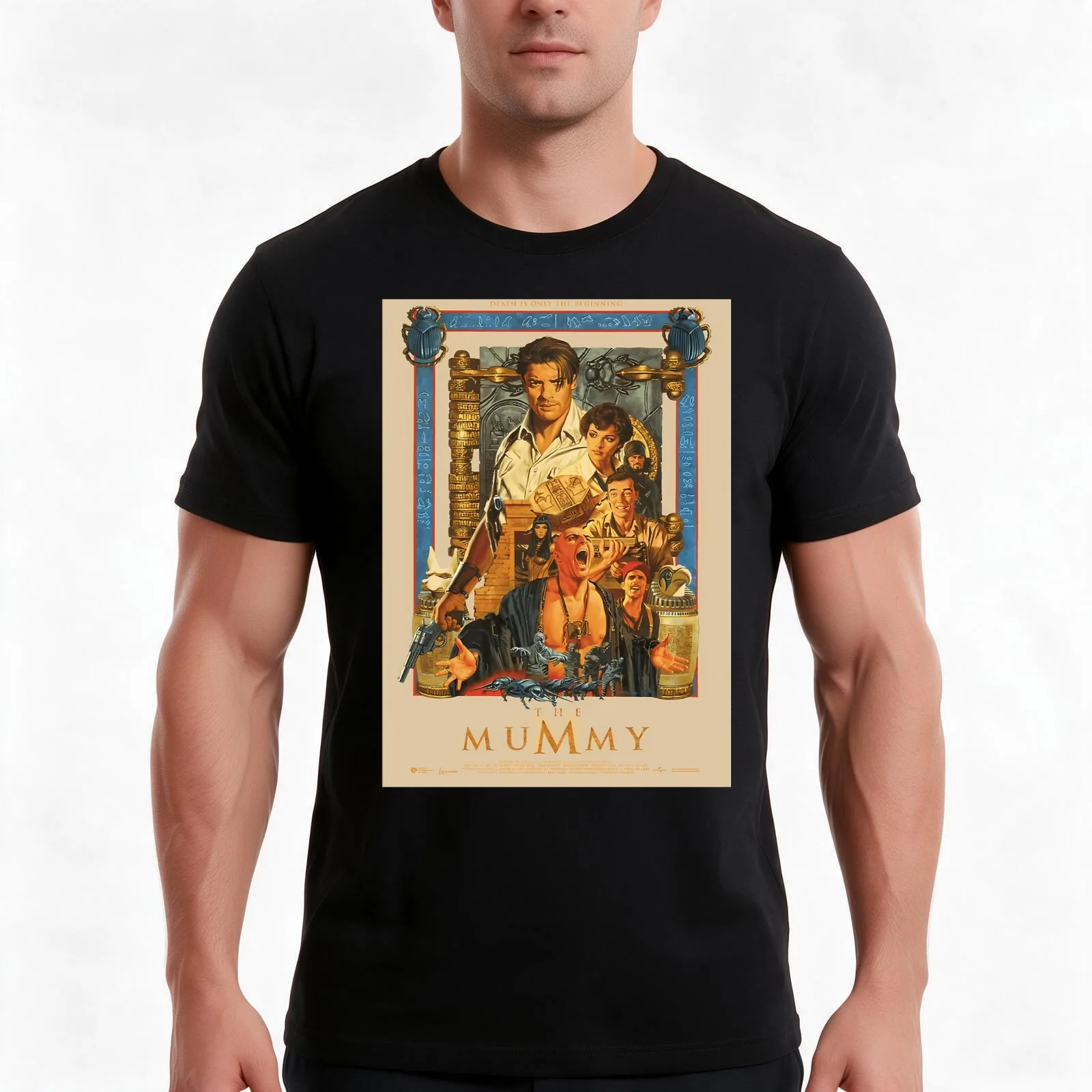 The Mummy T-Shirt, Summer Casual Cotton Tee, Oversized Streetwear Tops, Vintage Graphic Print, Loose Fit Short Sleeve