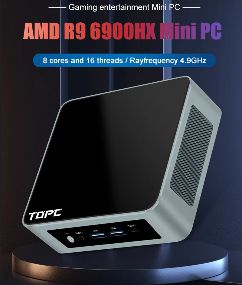 AMD Mini PC Ryzen 9 5900HX R7 7730U R5 7530U 2*DDR4 NVMe 2xLAN Windows 11 Nuc Desktop ITX Computer WiFi6E Bluetooth5.2 TV BOX