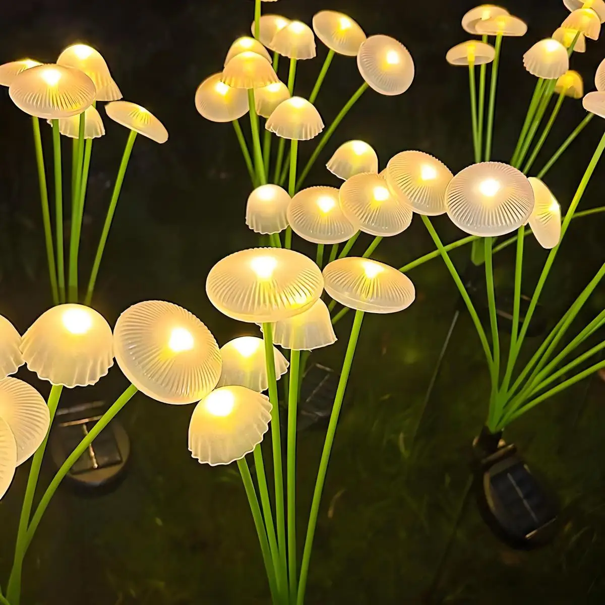Solar Mushroom Lamp, Jellyfish Lamp, Solar Ground Plug Ambient Light, Garden Decorative Light, Lawn Light (6/8/10 Led Solar Powered)