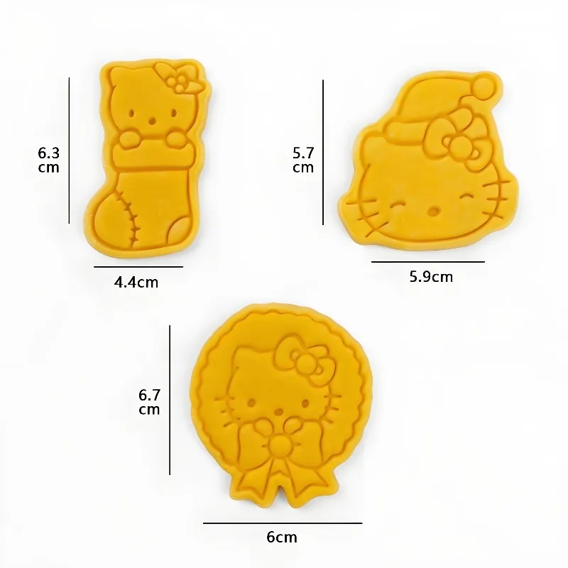 

KT Cat Mould Cartoon Cute Figure Christmas Garland Sock DIY Baking Tool Dessert Cutting Biscuit Cake Chocolate Cookie Press Mold
