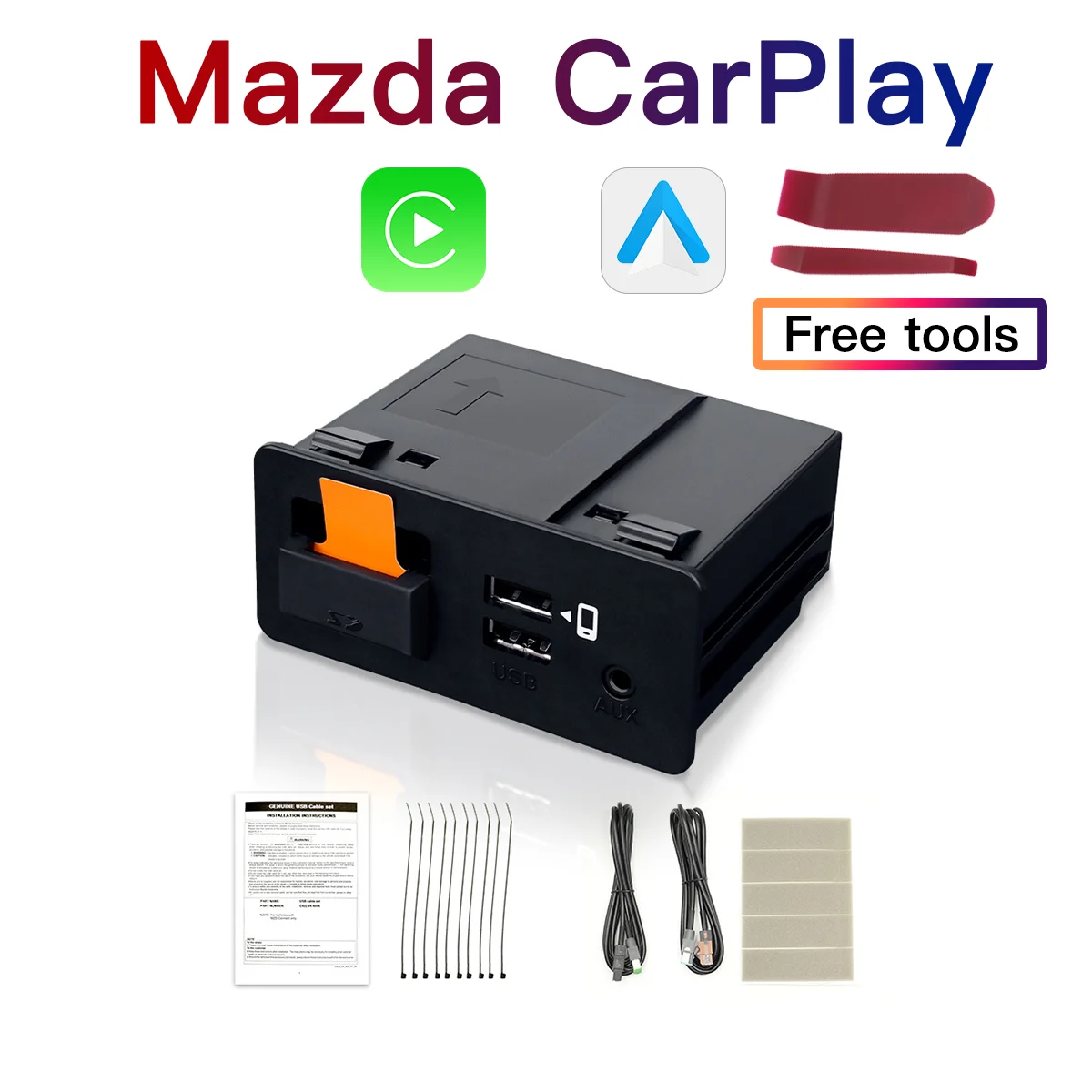 

CARABC Upgrade CarPlay Android Auto USB-адаптер-концентратор для Mazda 2 3 6 CX3 CX5 CX8 CX9 MX5 miata TK78669U0C Модернизированный комплект 00008FZ34