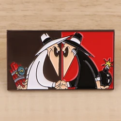 Game Spy-vs-Spy Badge on Backpack Black and White Spy Enamel Pin Brooch Pines Lapel Pins Clothing Jewelry Gifts for Friends Toys