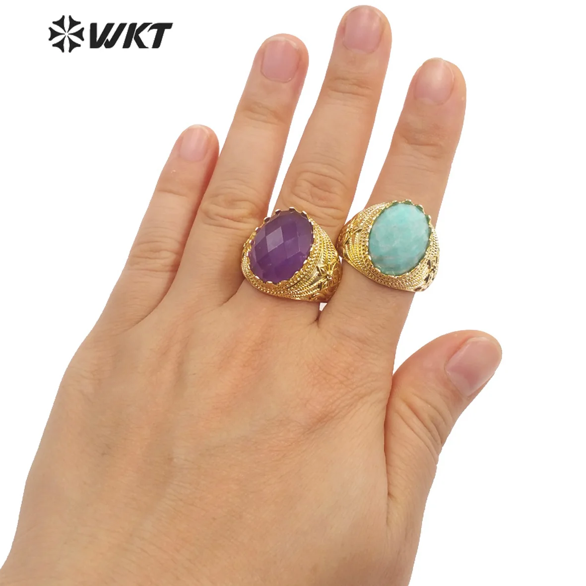 WT-R456  WKT 2023 Retro Style Natural Gemstone Lovely Design For Women Wedding Party Ring New Sale Accessory Jewelry