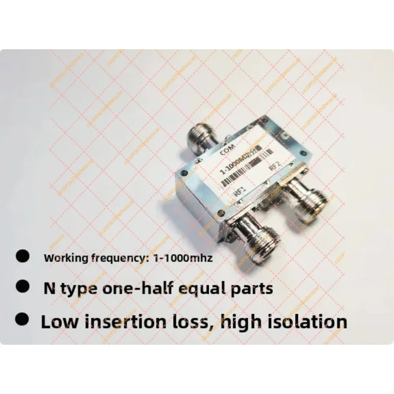 1-1000 MHz N-Type RF Power Splitter, 2-Way Divider Combiner for 433 MHz Applications