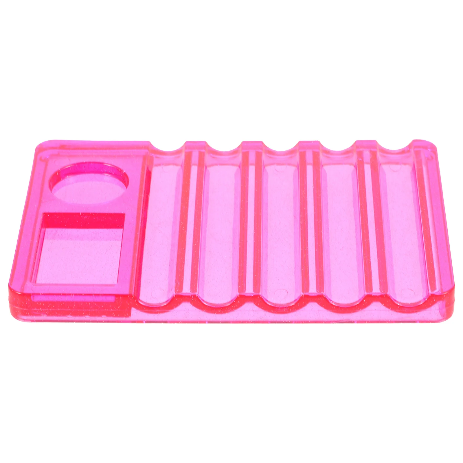 

Nail Art Pen Holder 5 Section Rose Pink Palette for Mixing Colors Nail Brush Organizer with Blending Tool Storage