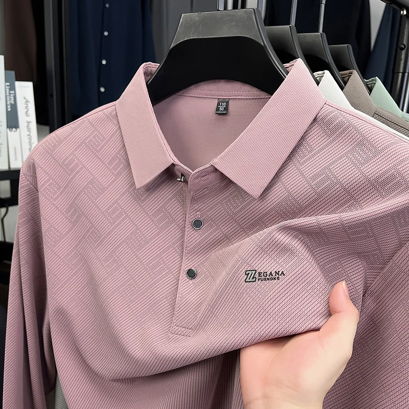 

Original Brand Men's Polo Shirt Lapel Long Sleeve T-Shirt Autumn New Plaid Print Simple Business Casual Commute Office Menswear