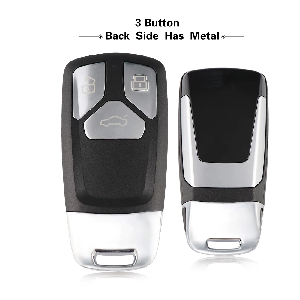 Remote Car Key Shell Fob Cover Case For Audi TT A4 A5 A4L S4 S5 Q3 Q5 Q7 SQ7 2016 2017 2018 2019 Smart Key No Logo 3/4 Button