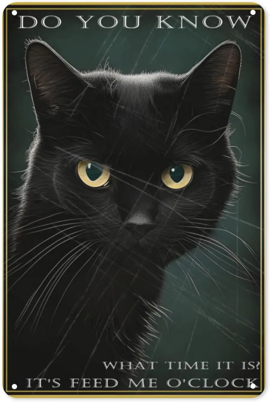 علامات القط علامات معدنية عتيقة ديكور غرفة القط للمطبخ شريط المنزل جدار ديكور فني هدايا لمحبي القطط 8x12 بوصة - هل تعرف WHA #1
