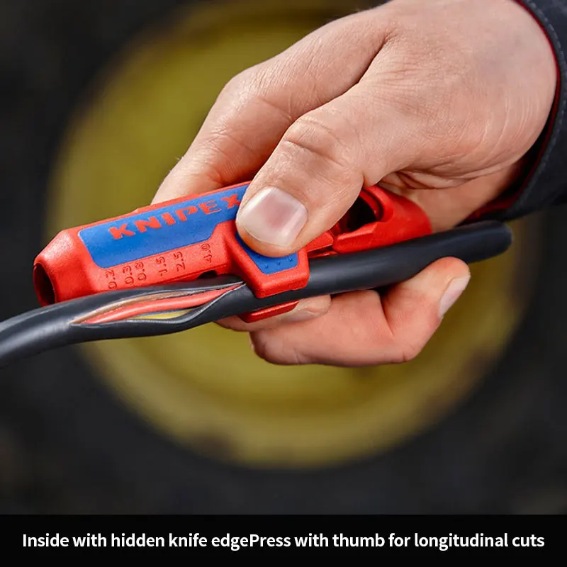 KNIPEX 16 95 01 SB Universal Right Handed Stripping Tool 3-in-1 Ergonomic Stripping Wire Cutter Multifunctional Hand Tools