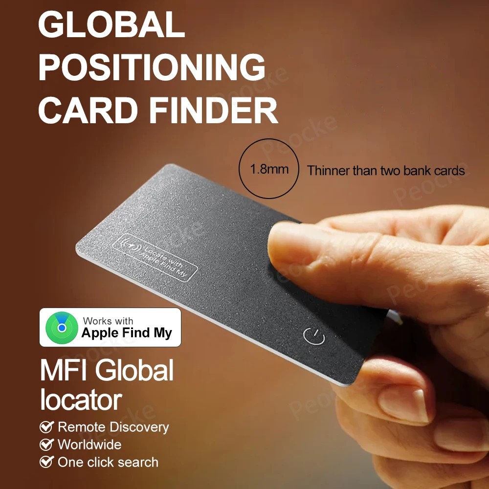 Wallet Anti-loss Card GPS Location Tracking Smart Tag Find My for iPhone Bluetooth Device Ultra-thin Card Wireless Charge IP67