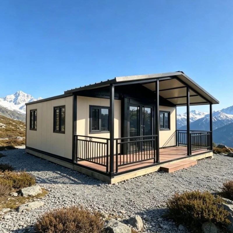 Hotel Container House 20/30/40ft Expandable Modular Home 4 Bed 3 Bath Living Room Terrace Panoramic Glass Steel