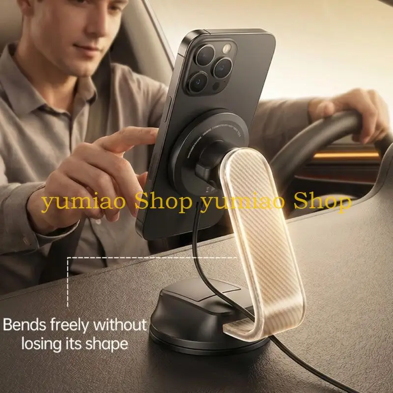587B Adjustable Arm Wireless Charging Phone Holder for Car, Pad, Suction Cup Base, 25W Power for Daily Travel