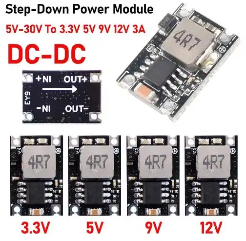 1/5/10pcs DC-DC Buck Converter Step Power Supply Module 5V-30V To 3.3V 5V 9V 12V 3A Voltage Regulator for Car Motorcycle Battery