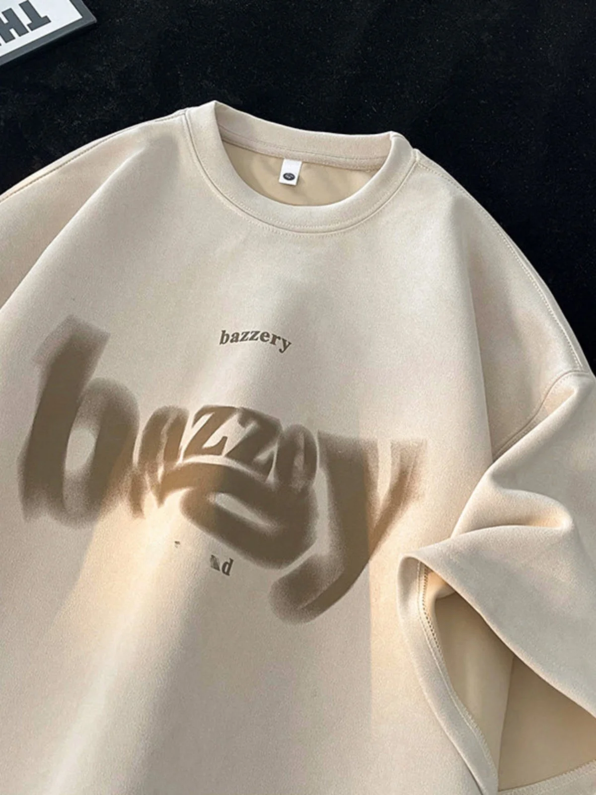 

Мужская футболка из тяжелой замши ort Sve, летняя модная свободная футболка большого размера с маленьким воротником и драпировкой 7, футболка-чет све