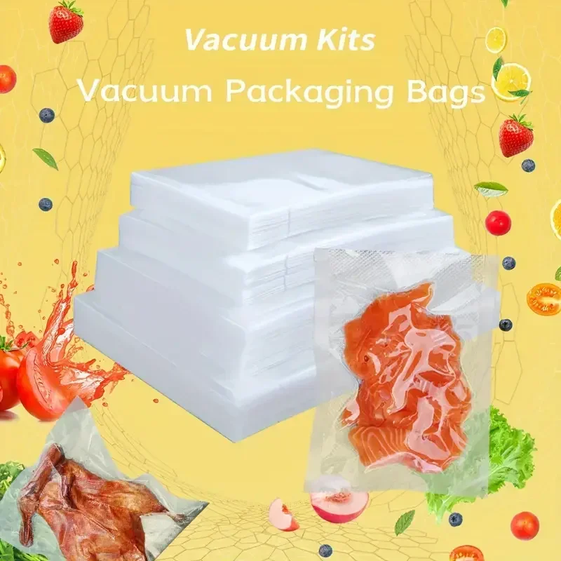 50pcs/Lot BPA-Free Food Vacuum Plastic Sealing Bags Food Preservation Sealed Bag Household Reusable Vacuum Sealer Bag