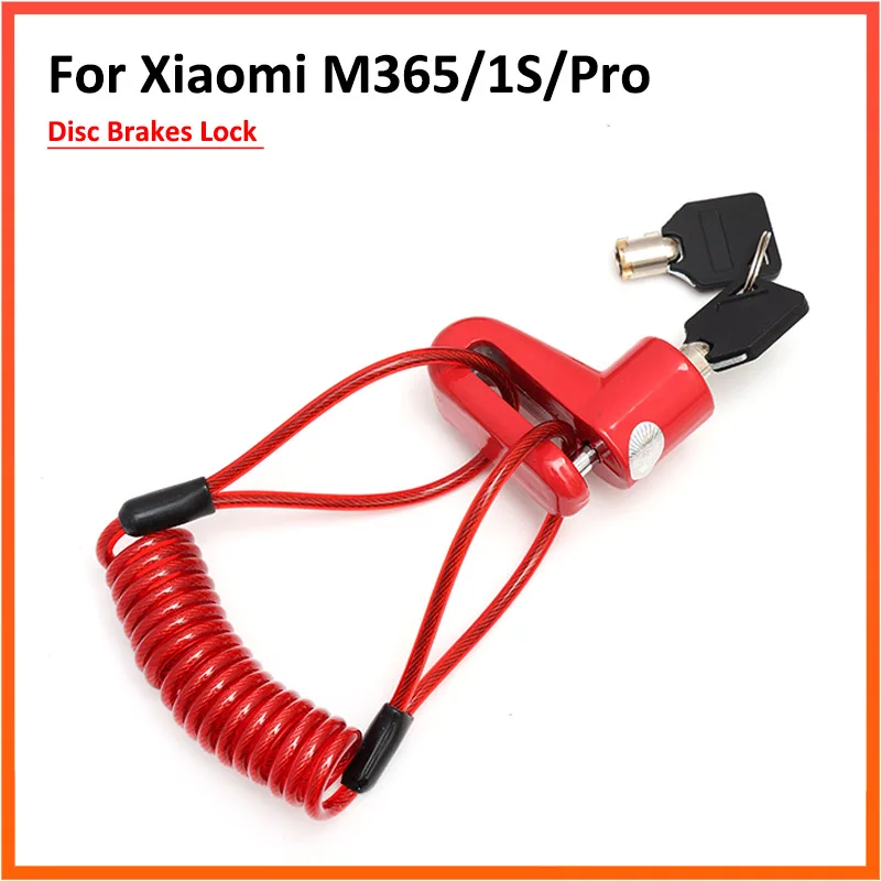 Disc Brake Lock with Steel Cable for Xiaomi M365, 1S, Pro Electric Scooter – Universal Anti-Theft Brake Lock, Security Accessory
