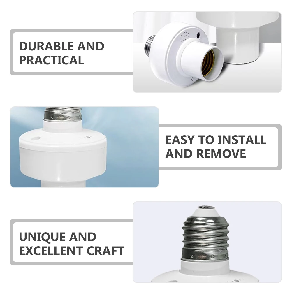 

Control Lamp Holder E27 Socket White Light Bulb Adapter Voice Intelligent Wireless Light Socket Compatible Talking