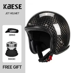 Casco ligero de fibra de carbono para motocicleta, cascos de seguridad de alta calidad, 12K, 3/4