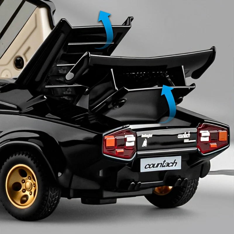 1:32 Countach LP500S سيارة خارقة لعبة سيارة نموذج عجلة القيادة الصوت والضوء لعبة أطفال المقتنيات هدايا عيد الميلاد #6