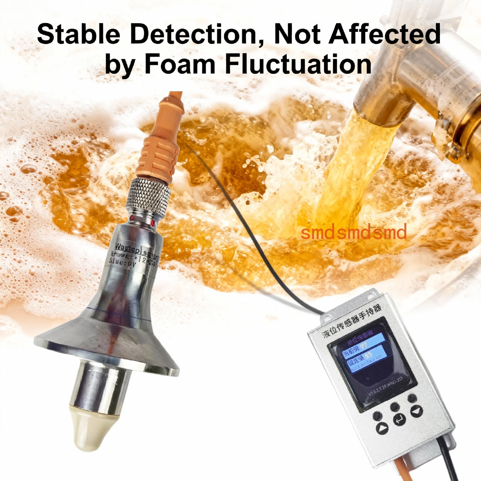 WKC319-KP Sanitary Clamp Liquid Level Sensor with Handheld Configurator NPN PNP CIP SIP Washable for Beer Milk Sauce Filling