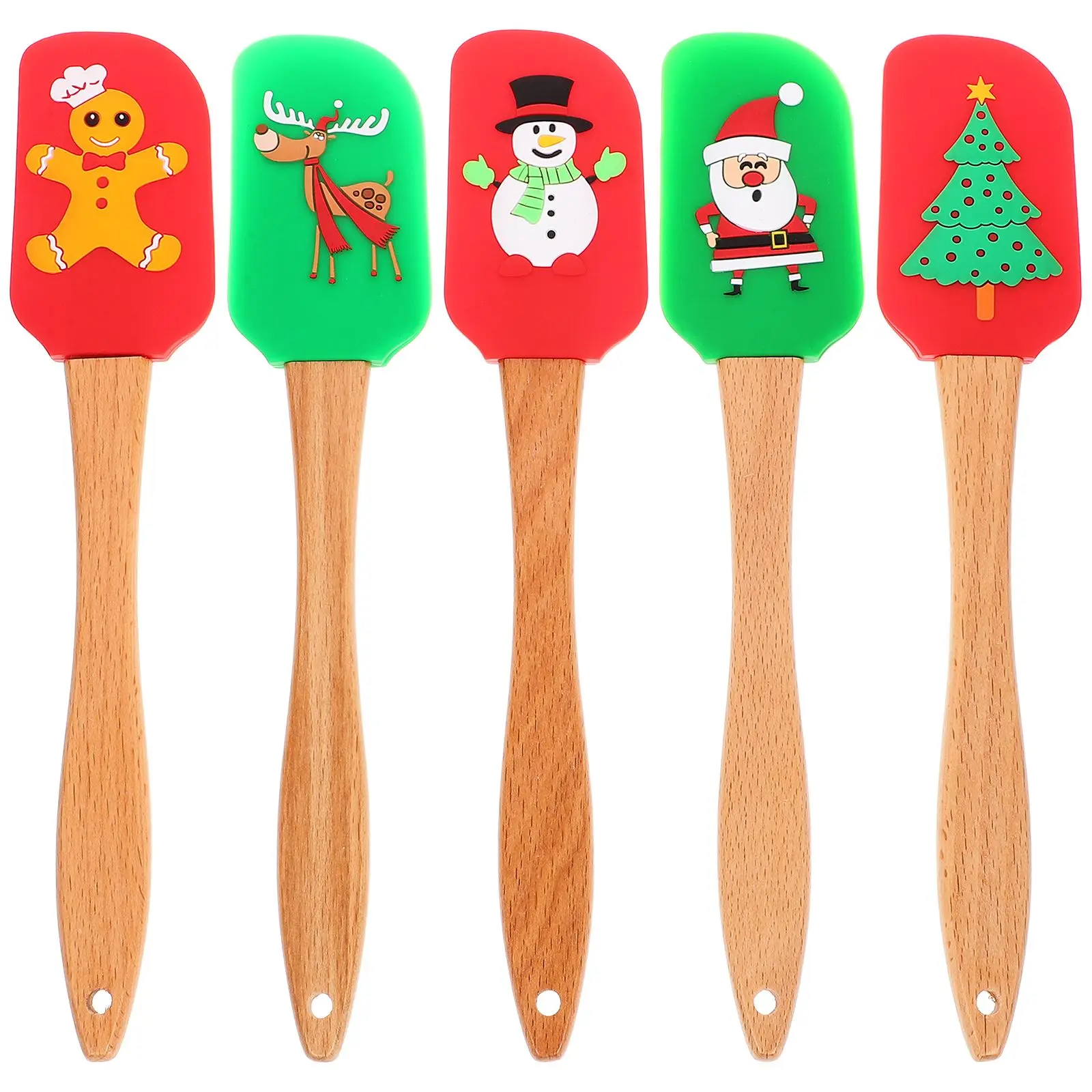 5Pcs Household Baking Spatulas Christmas Cream Tools Convenient Bream Spatulas Kitchen Baking Tools Professional Cream Tools