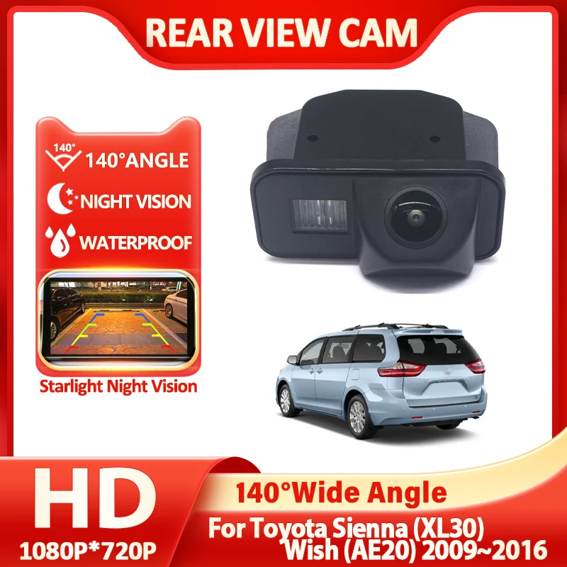 CCD HD Fisheye Rear View Camera For Toyota Sienna (XL30) Wish (AE20) 2009 2010 2011 2012~2016 Car Backup Reverse Parking Monitor