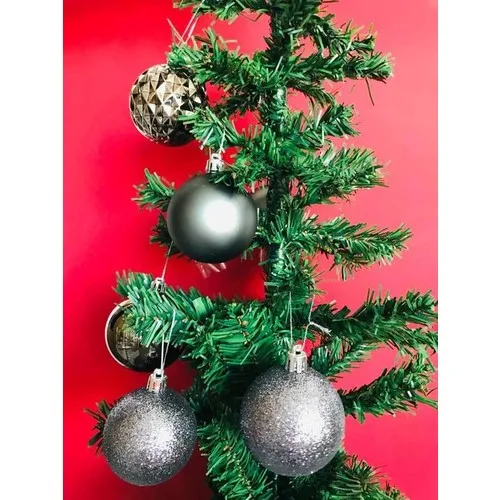 Party World Christmas Pine Tree Top Ornament Space Gray 6 cm 16 Pcs