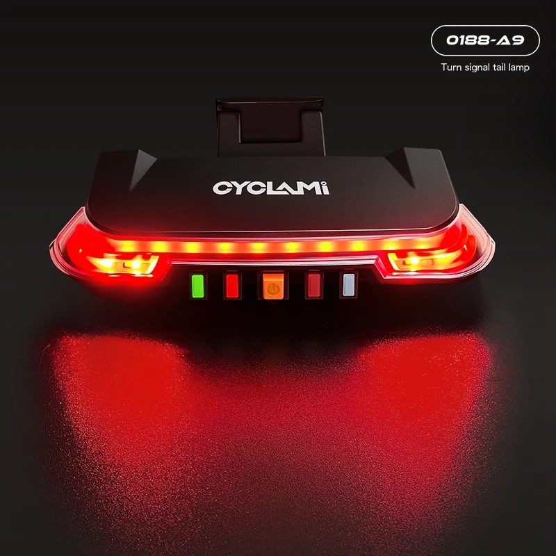 

CYCLAMI 2000mAh Wireless Remote Bicycle Tail Light Control Turn Signal with Brake Sensor Light Security Warning Bike Rear Light