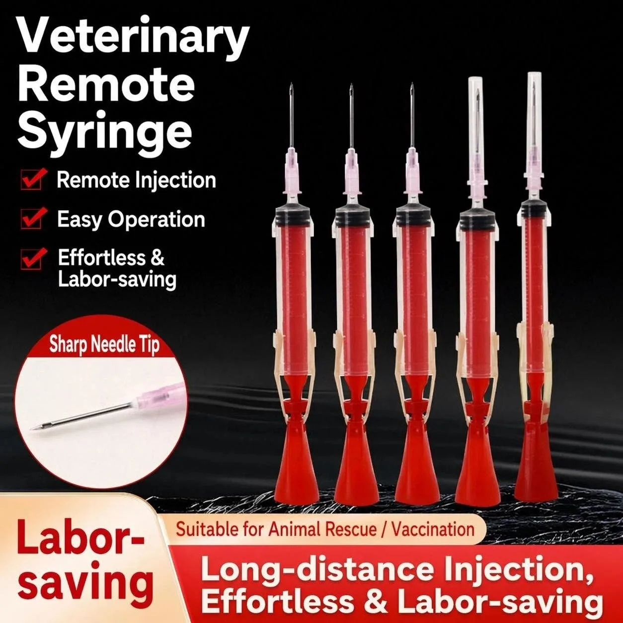 Animal Remote Launch Blowing Needle Animal Use Cattle Sheep Flying Needle Automatic Injector Mouth Blowing Anesthesia NeedleTube