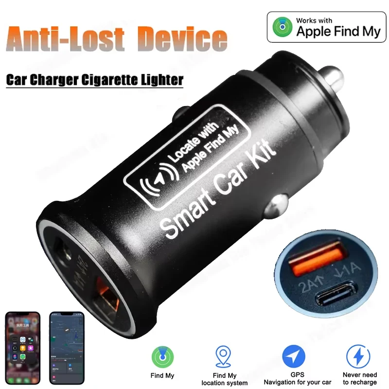 Mini Car Charge GPS Locator Tracker Phone Charger Fast Charging Type C Hidden Smart Locator Car Tracker Tool For Find My App