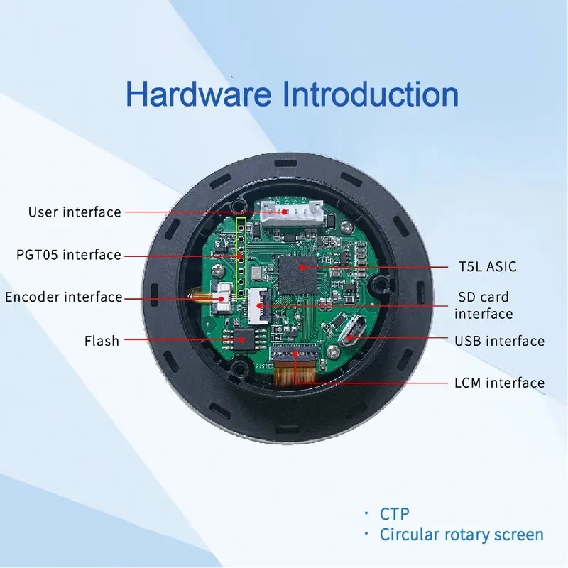 2.1-inch, 480*480 Pixels Resolution, 262K Colors, IPS-TFT-LCD Circular Rotary Screen with Encoder Shell DMG48480C021_13WTC