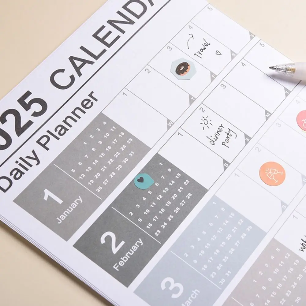 Agenda Schedule 2025 Wall Calendar Planner Organizing Planning To Do List 2025 Wall Hanging Calendar Memo Pad 365 Days