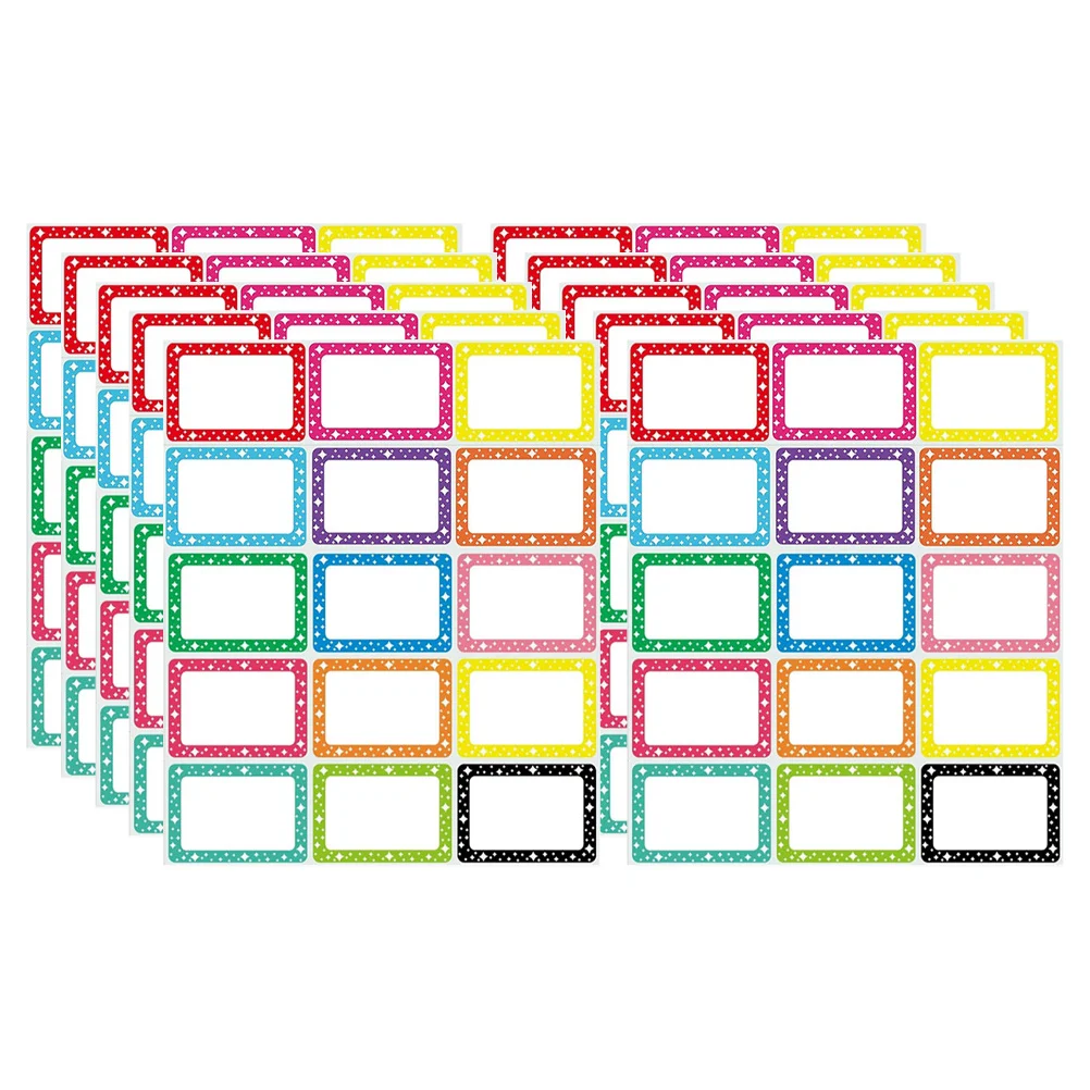 10 أوراق ملصقات تصنيف لاصقة فارغة قابلة للكتابة، علامات أسماء لاصقة سميكة وناعمة لفرز الفصول الدراسية المكتبية، ملصق ملون
