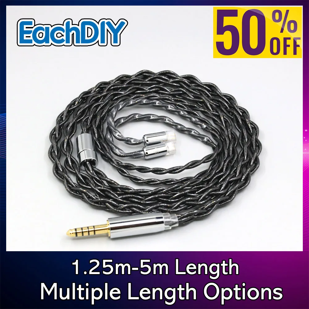 Cable de auriculares de oro flotante de grafeno y paladio de plata 99% pura para UE11 UE18 pro QDC Gemini Gemini-S Anole V3-C V3-S V6-C 8348