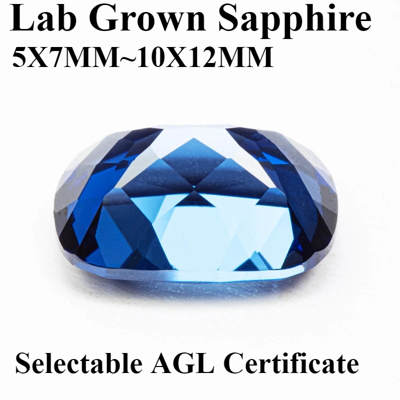 Królewski Niebieski Syntetyczny Szafir w Kształcie Prostokątnego Poduszki, Czystość VVS1, Kamień Szlachetny do Tworzenia Biżuterii DIY, Idealny na Prezent, z Certyfikatem