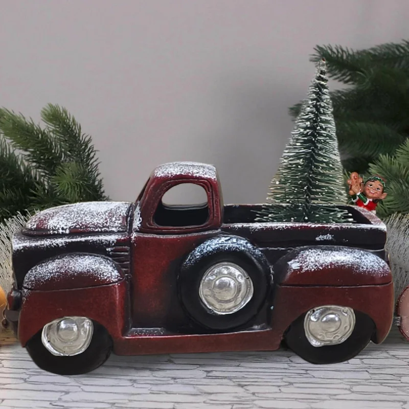 جديد حار بيع عيد الميلاد سيارة حمراء شجرة عيد الميلاد الديكور تمثال عيد الميلاد عطلة الراتنج الحرف