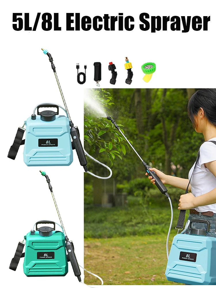 

5L/8L Electric Sprayer Equipped with 3 adjustable nozzles Plastic backpack sprayer Garden Irrigation Sprayer Plant Agricultural