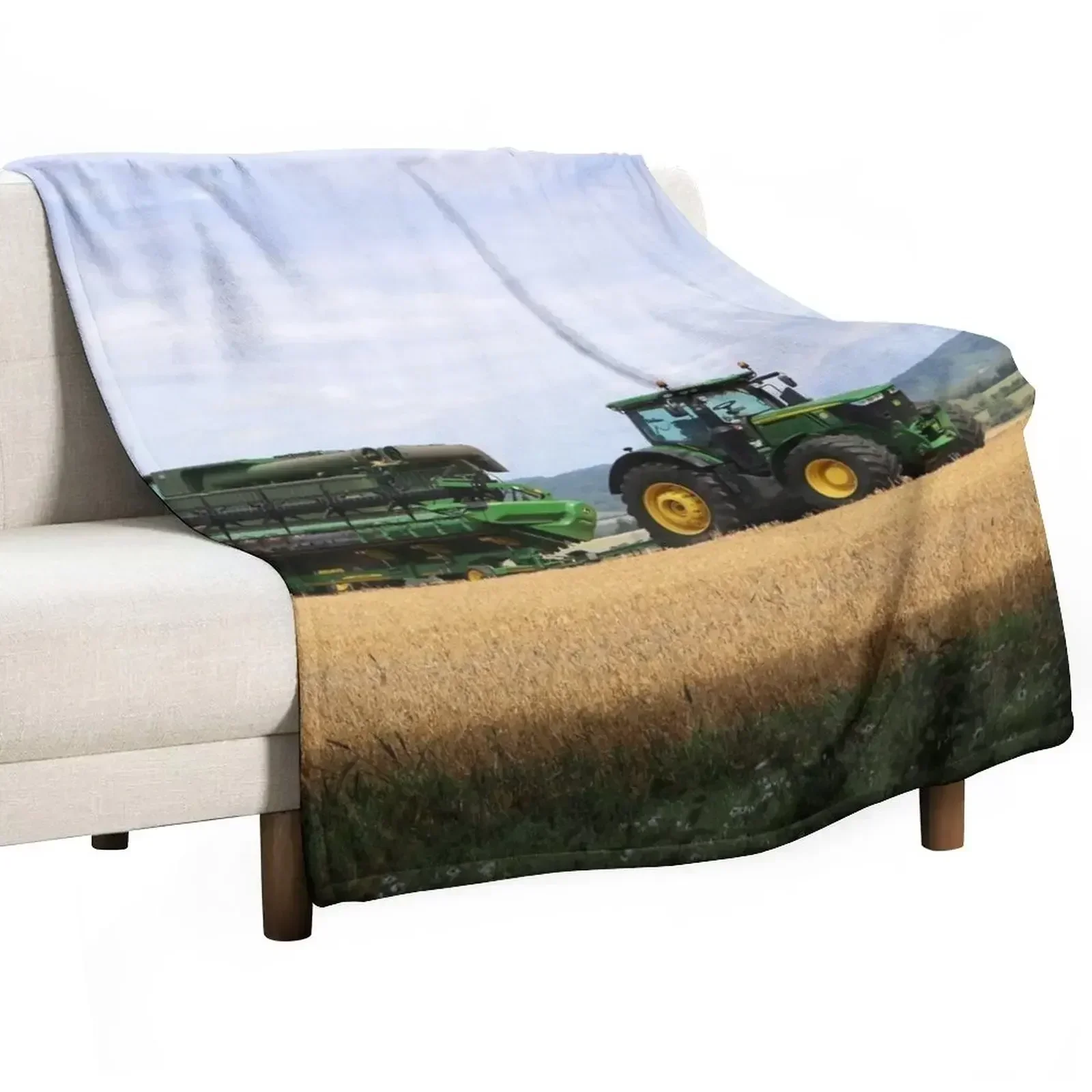 New Combine Harvester and Tractor Throw Blanket Designers Polar warm for winter Comforter Baby Blankets