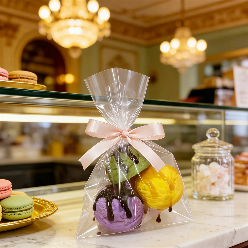 3pcs Set Ice Cream Scoops Gelato Models Yellow Purple Green Sauce Pouring Kit Gift Bag And Butterfly Knot Packaging Display Prop