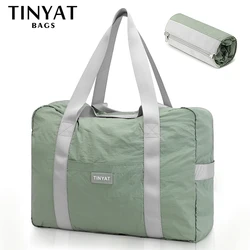 Tinyat 2024 Trend Large Foldable Travel Bag For Women Duffle Fitness Bag, Airplane Cabin Backpack, Large Size Luggage