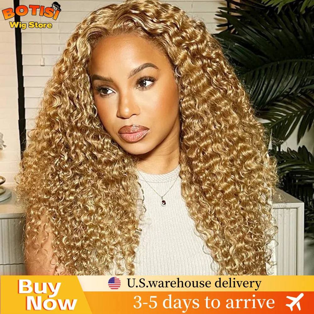 

Botisi Медовый Блондин Парик Человеческих Волос 27 Глубокие Вьющиеся 13x6 Hd Парик Фронта Шнурка 13x4 Кружева Фронтальная Волна Волна Парик Человеческих Волос Бразильский