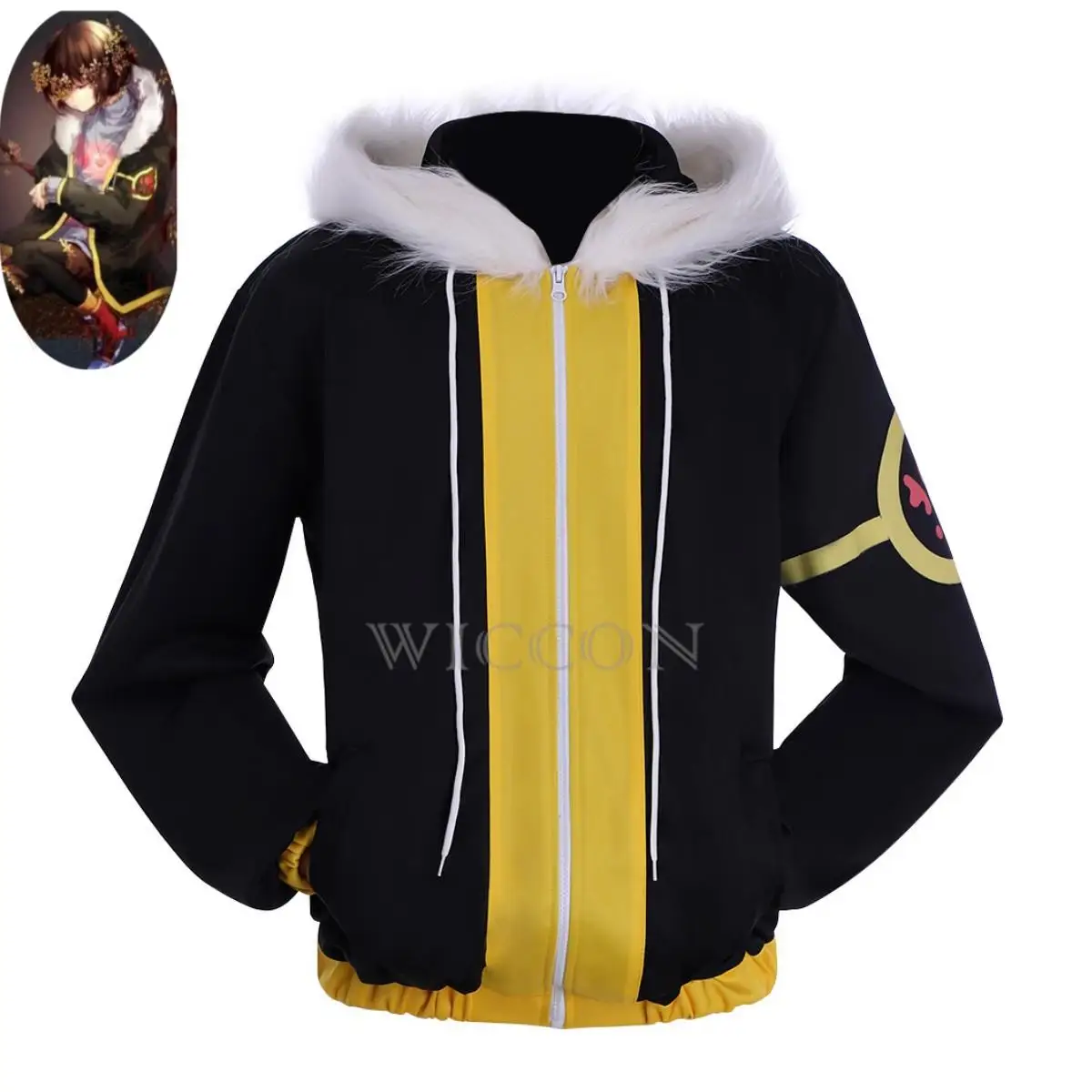 Undertale Anime Cosplay Traje para homens e mulheres, Frisk Fellsans, sem casaco preto com capuz, terno de festa de Halloween, jaqueta, capuz, adulto