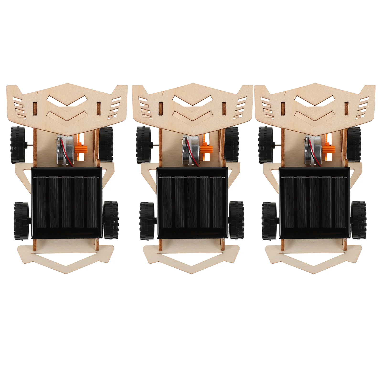 

3set Solar Power Car Kit Diy Wooden Building For Kids Stem Solar Energy Race Car Educational Assembly Experiment Solar-Powered