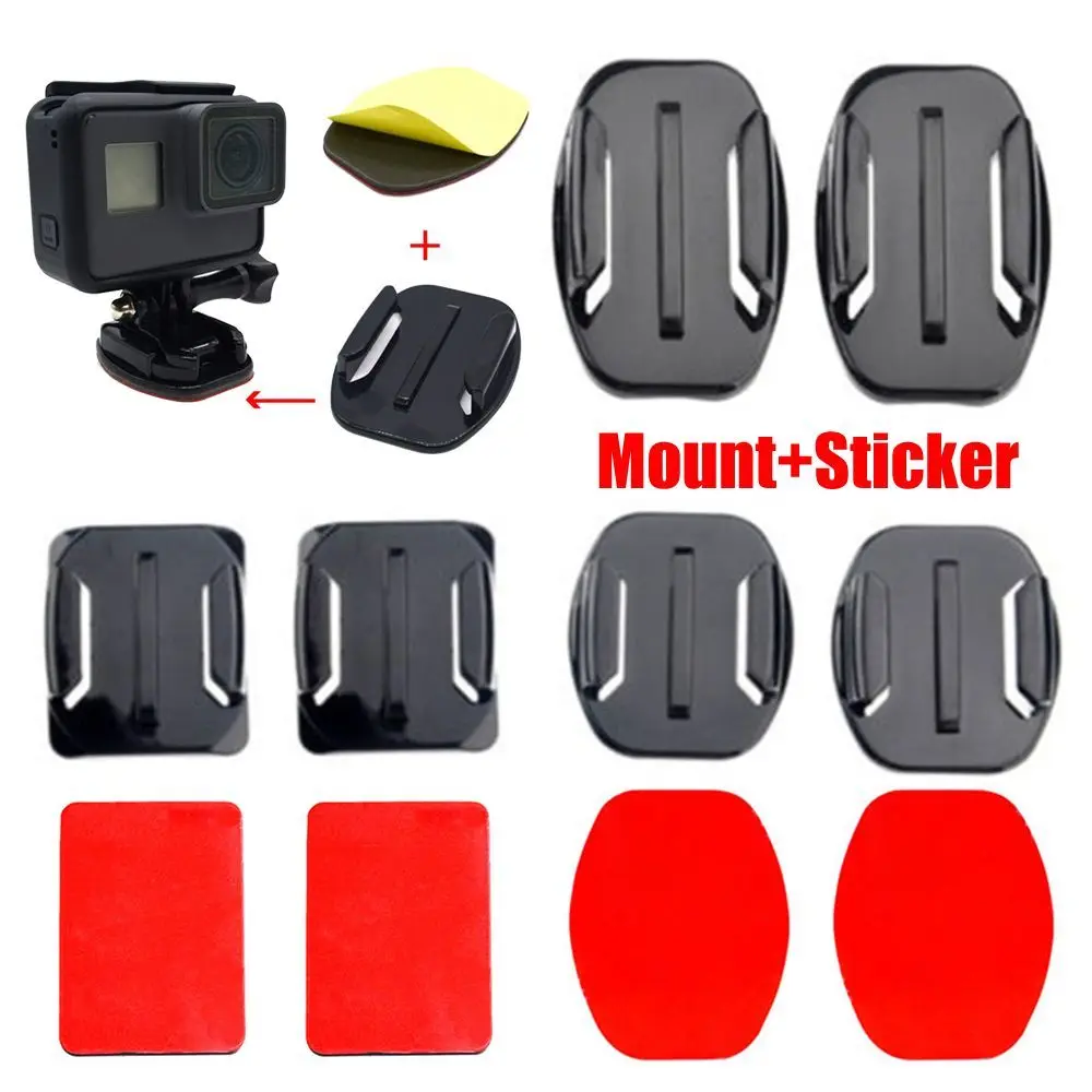 1 Set Adhesive Sticker Pad Flat Curved Mounts For GoPro Hero Xiaomi Yi 4K Camera