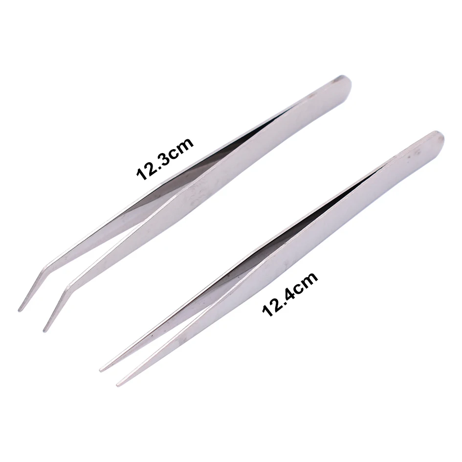 Cheapest 12cm Straight Head / Curved Head Tweezers Nipper for Phone Repairment DIY Repair Tools  2000pcs/lot