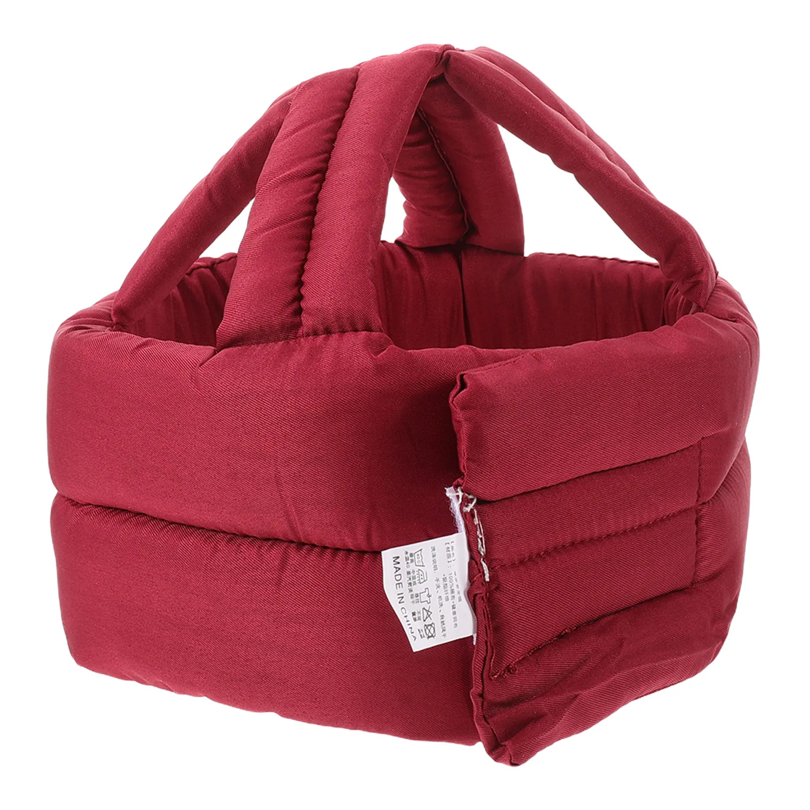 Senior Safety Red Soft Padded Thick Impact Resistant Adult Protective Head Cap Adjustable Chin Strap Balance Disorder