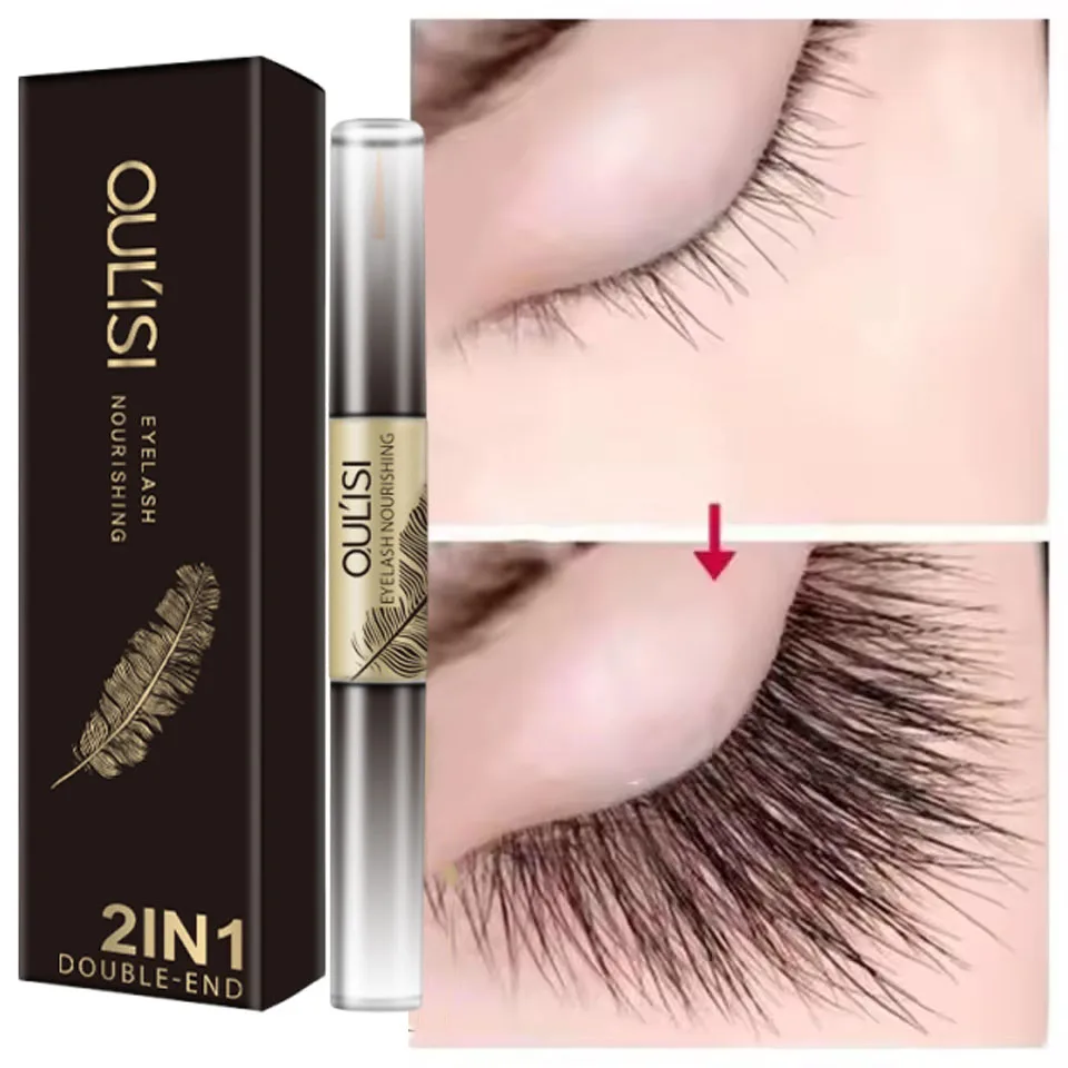 Soro de crescimento rápido de cílios nutre folhas de raiz de cílios grosso enrolado fino anti queda cuidados essência produto de cuidados com os olhos