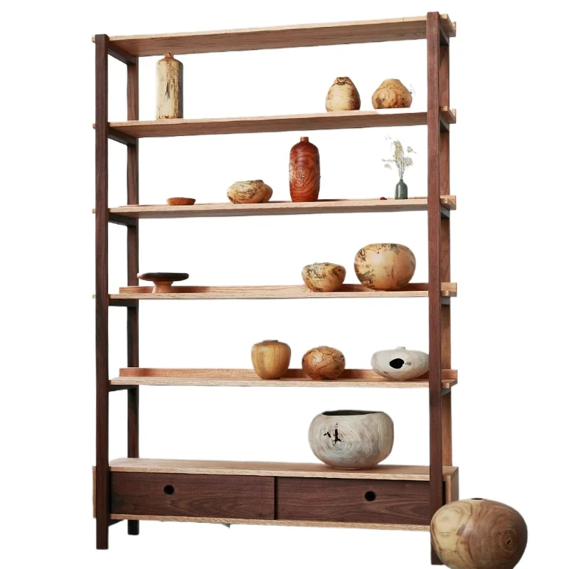 

Log bookshelf, display cabinet, bogu, tea room, ornament shelf storage