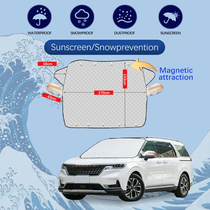 For KIA Carnival Sedona KA4 Car Winter Windshield Snow Cover Frost Protection Anti-ice Front Windscreen Cover