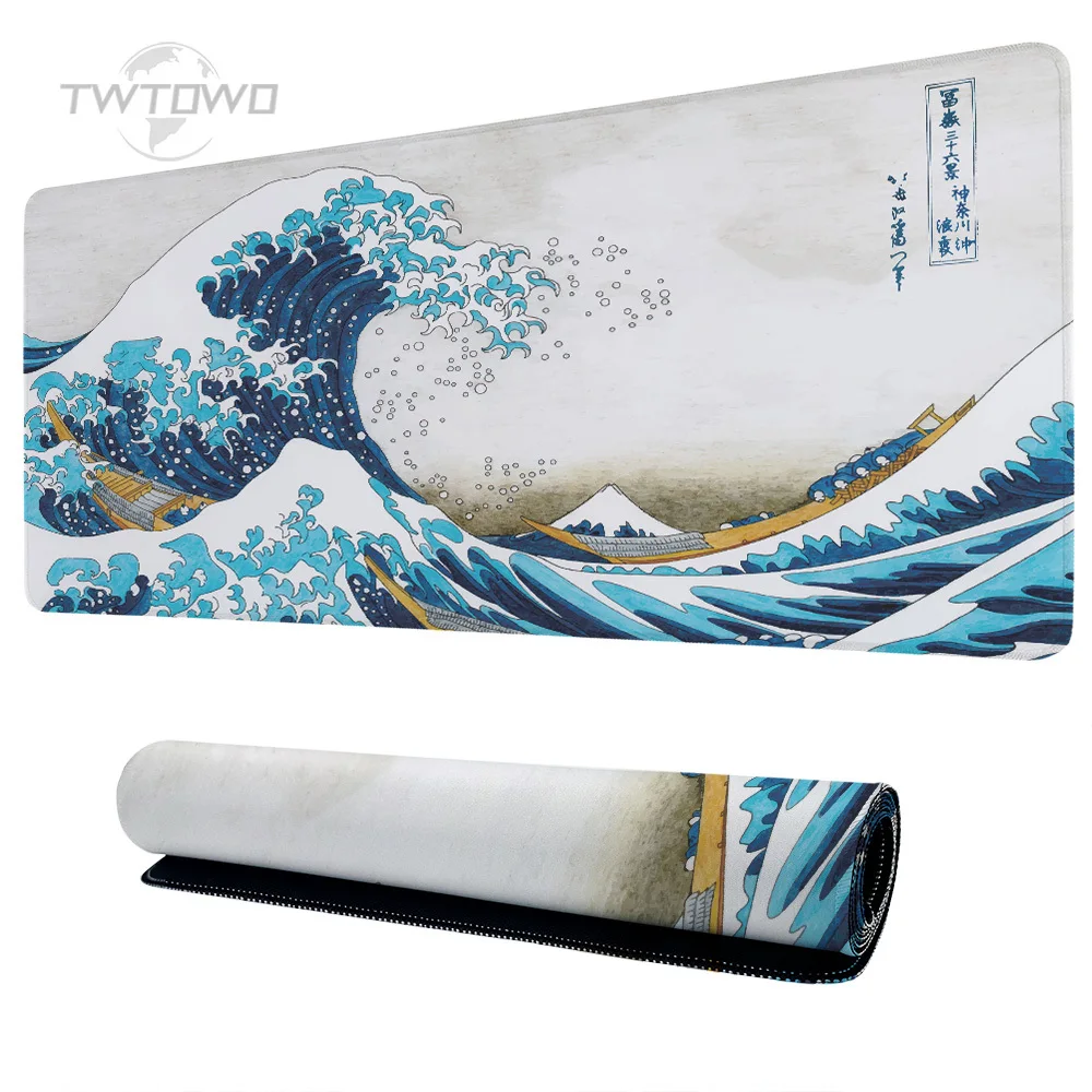 Mouse Pad Gaming Japanese Blue Waves XL Custom Home New Mous